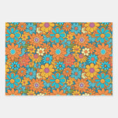  70s Retro Hippie Style Flower Power Boho Inpakpapier Vel (Voorkant)
