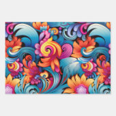  70s Retro Hippie Style Flower Power Boho Inpakpapier Vel (Voorkant)