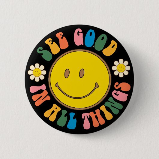 70s Retro Hippie Sublimatie Bundel Button (Voorkant)
