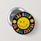 70s Retro Hippie Sublimatie Bundel Button (Voorkant /achterkant)