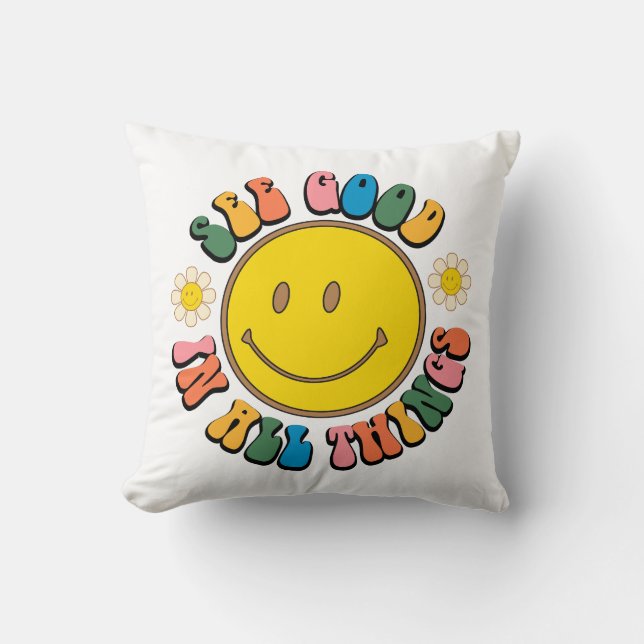 70s Retro Hippie Sublimatie Bundel Kussen (Voorkant)