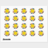 70s Retro Hippie Sublimatie Bundel Ronde Sticker (Vel)