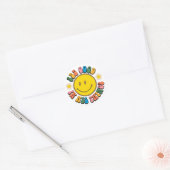 70s Retro Hippie Sublimatie Bundel Ronde Sticker (Envelop)