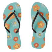 70s Retro Kleurrijke Bloemen Daisies Teenslippers (Voetbed)