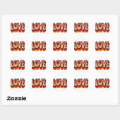 70s Retro LOVE Stickers (Vel)