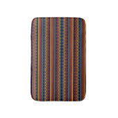 70s Retro Marine & Mosterd Boho Chevron Strepen Badmat (Voorkant Verticaal)