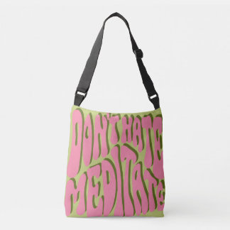 70s Retro: 'Meditate' Motivatie Poster Crossbody Tas