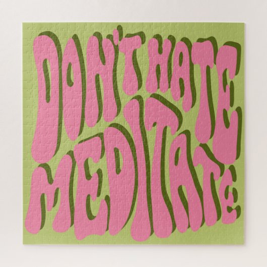 70s Retro: 'Meditate' Motivatie Poster Legpuzzel (Verticaal)