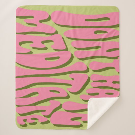 70s Retro: 'Meditate' Motivatie Poster Sherpa Deken (Voorkant)