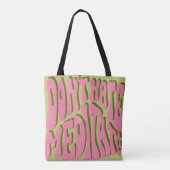 70s Retro: 'Meditate' Motivatie Poster Tote Bag (Achterkant)