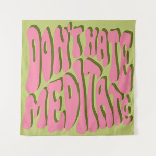 70s Retro: 'Meditate' Motivatie Poster Wandkleed