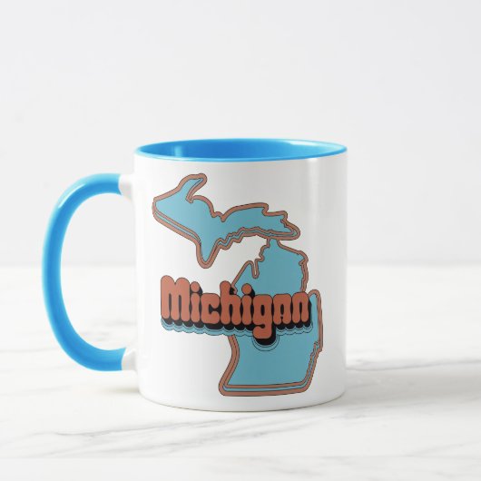 70s Retro Michigan Koffie Mok (Links)