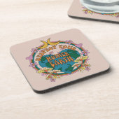 70's Retro Moeder Aarde Grafisch Bier Onderzetter (Linkerzijde)