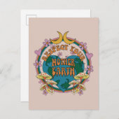 70's Retro Moeder Aarde Grafisch Briefkaart (Voorkant / Achterkant)