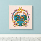 70's Retro Moeder Aarde Grafisch Canvas Afdruk (Insitu (Houten vloer))