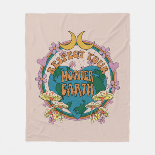 70's Retro Moeder Aarde Grafisch Fleece Deken