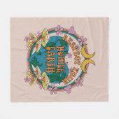 70's Retro Moeder Aarde Grafisch Fleece Deken (Voorkant (Horizontaal))