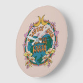 70's Retro Moeder Aarde Grafisch Grote Klok (Hoek)