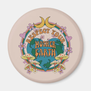70's Retro Moeder Aarde Grafisch Magneet