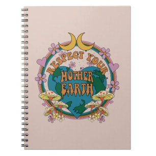 70's Retro Moeder Aarde Grafisch Notitieboek