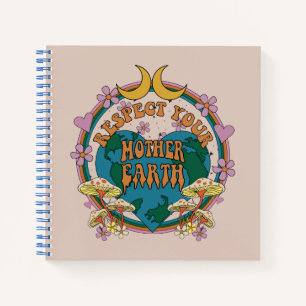 70's Retro Moeder Aarde Grafisch Notitieboek