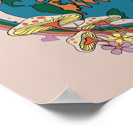 70's Retro Moeder Aarde Grafisch Poster (Hoek)