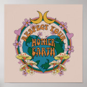70's Retro Moeder Aarde Grafisch Poster (Voorkant)