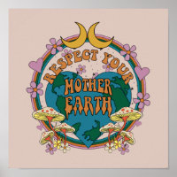 70's Retro Moeder Aarde Grafisch