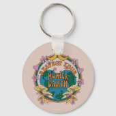 70's Retro Moeder Aarde Grafisch Sleutelhanger (Voorkant)