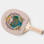 70's Retro Moeder Aarde Grafisch Tafeltennisbatje (Zijkant)