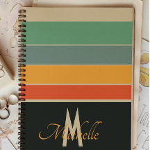 70s retro Navy blauw en roze Stripes monogram