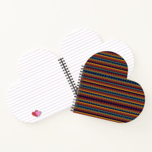 70s Retro Navy & Mosterd Boho Chevron Strepen Notitieboek