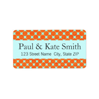 70s Retro Oranje Stippen Textured Label