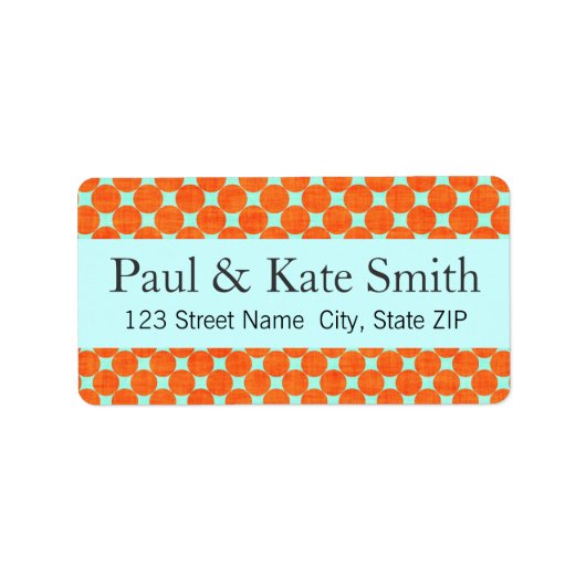 70s Retro Oranje Stippen Textured Label (Voorkant)