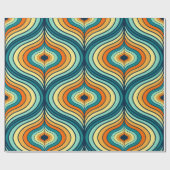 70's Retro Pallet Ogee Vorm herhaal Patroon Cadeaupapier (Vlak)