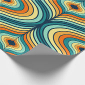 70's Retro Pallet Ogee Vorm herhaal Patroon Cadeaupapier (Hoek)