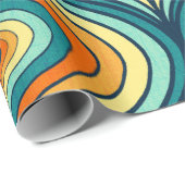 70's Retro Pallet Ogee Vorm herhaal Patroon Cadeaupapier (Rol Hoek)