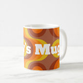 70s Retro Patroon gepersonaliseerd Koffiemok (Voorkant rechts)