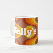 70s Retro Patroon gepersonaliseerd Koffiemok (Voorkant links)
