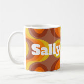 70s Retro Patroon gepersonaliseerd Koffiemok (Links)
