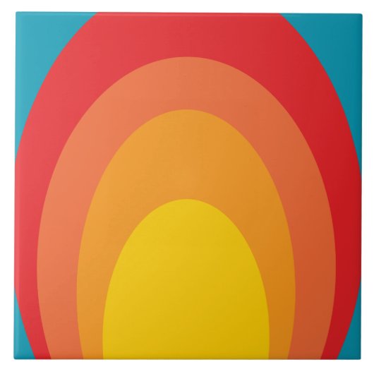 70s retro patroon keramische tegels tegeltje (Voorkant)