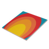 70s retro patroon keramische tegels tegeltje (Zijkant)