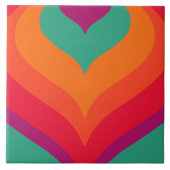 70s retro patroon keramische tegels tegeltje (Voorkant)