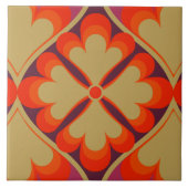 70s retro patroon keramische tegels tegeltje (Voorkant)