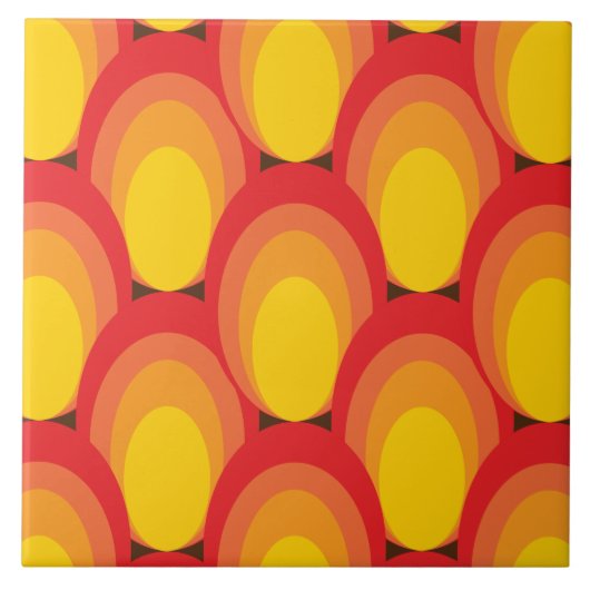 70s retro patroon keramische tegels tegeltje (Voorkant)