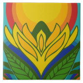 70s retro patroon keramische tegels tegeltje (Voorkant)