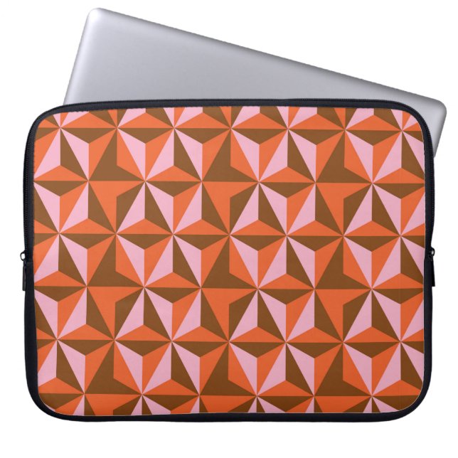 70s retro  patroonachtergrond laptop sleeve (Voorkant)