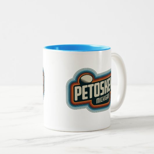 70s Retro Petoskey Michigan  Koffie Mok (Voorkant rechts)