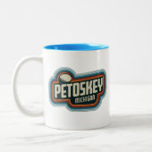 70s Retro Petoskey Michigan Koffie Mok (Links)