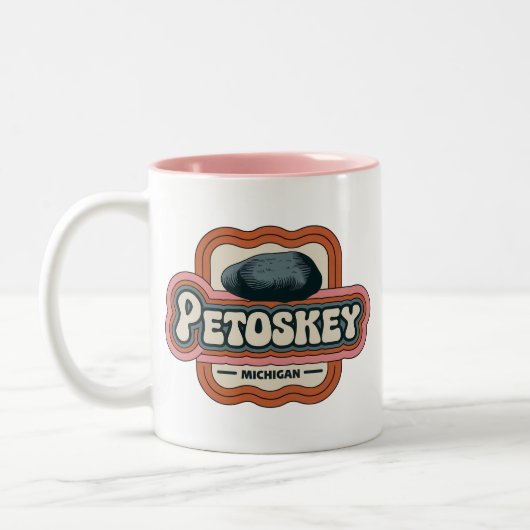 70s Retro Petoskey Michigan Koffie Mok (Links)